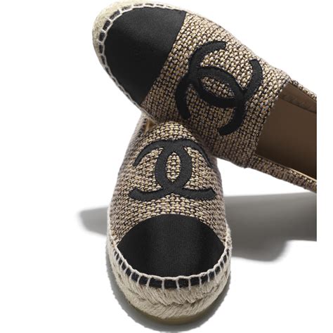 chanel espadrilles black pearl|Chanel espadrilles beige and black.